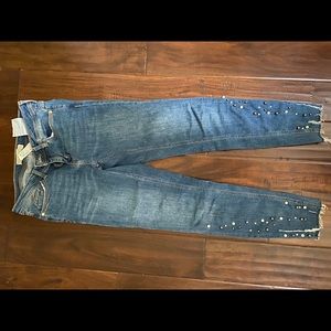 ZARA Jeans with Pearl Detailing